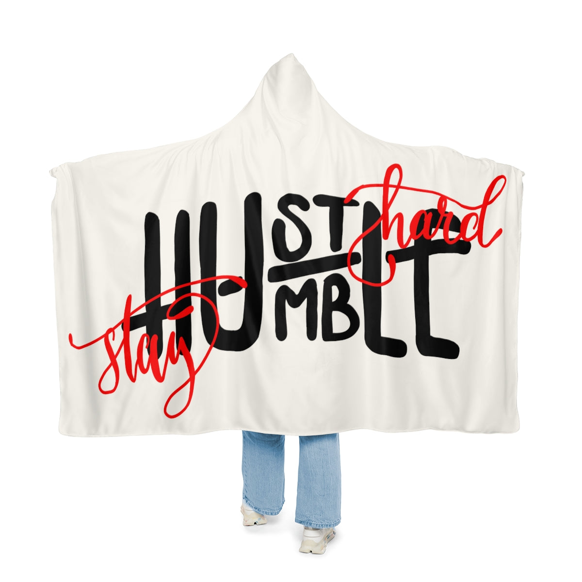 Hustle Hard Stay Humble Hooded Blanket