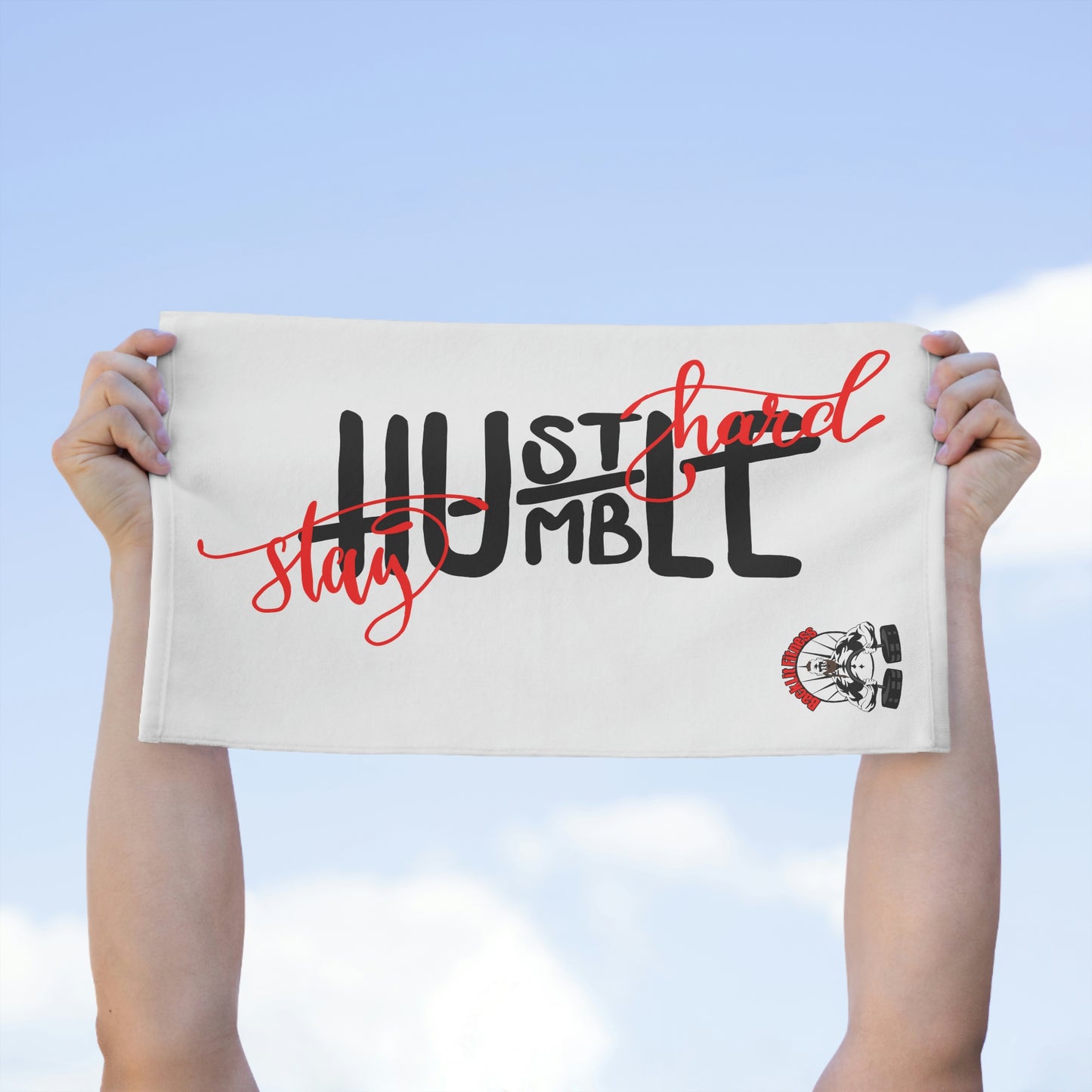 Hustle Hard Stay Humble Rally Towel, 11x18