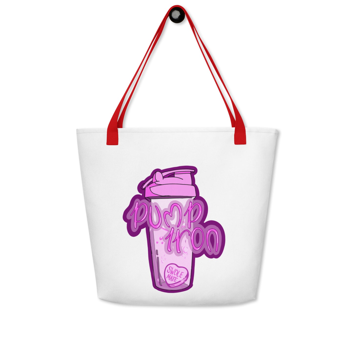 Pump Iron Heart Large Tote Bag