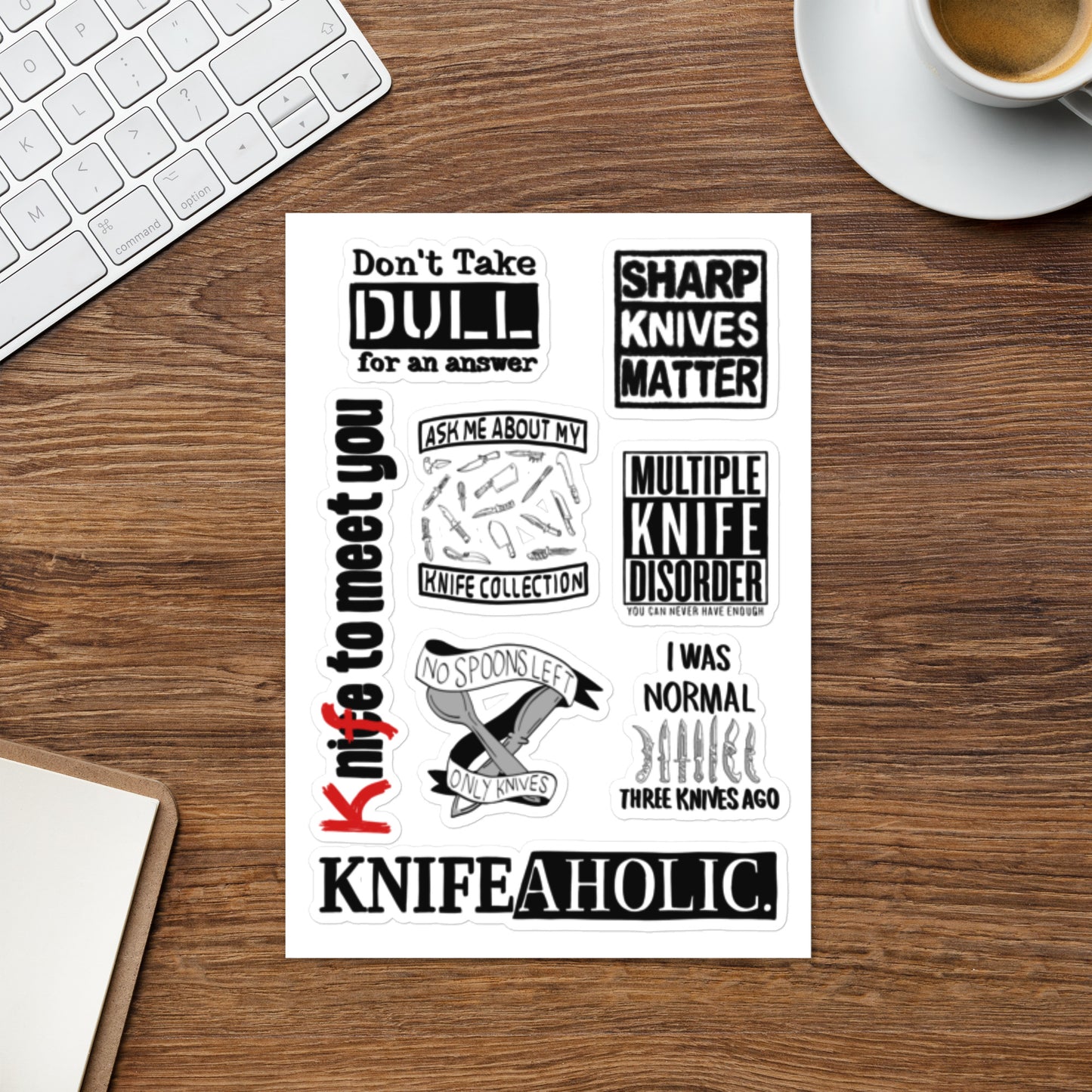 Knifeaholic Sticker sheet